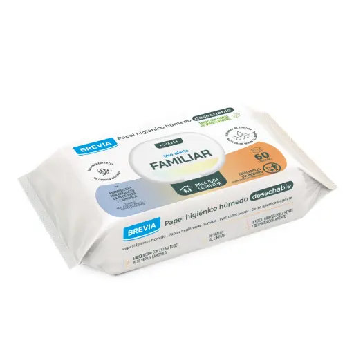 [8410800069695] PAPEL HIGIENICO HUMEDO FAMILIAR 60 UD. BREVIA